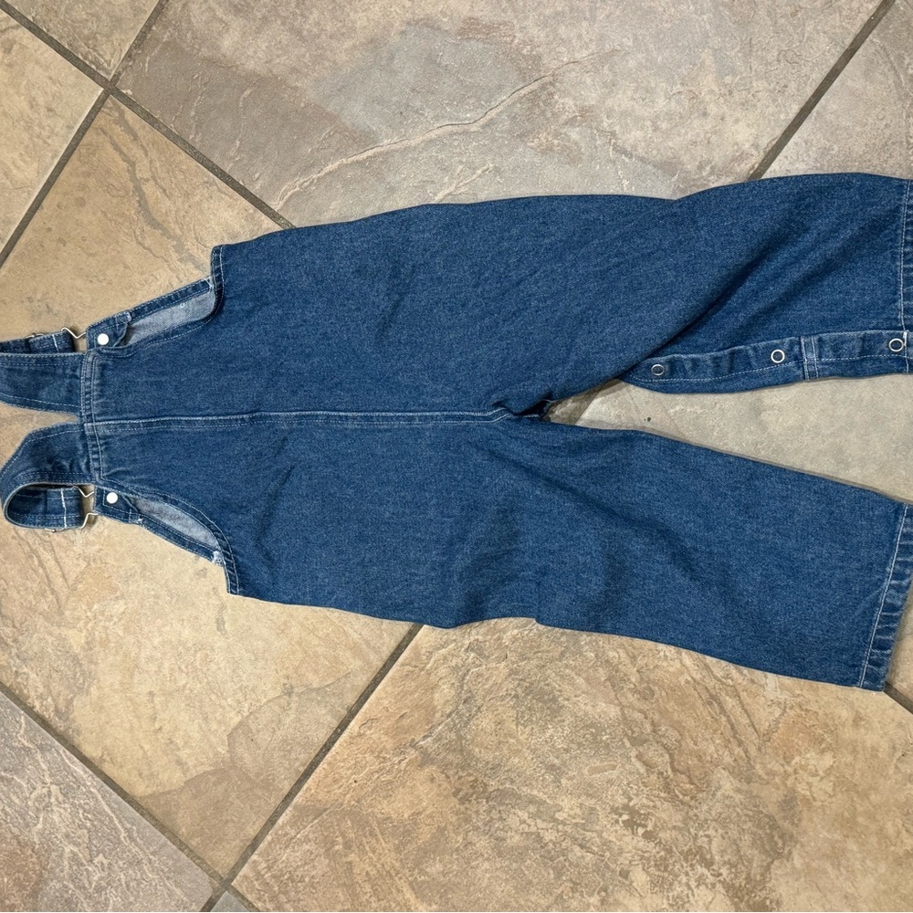 Kids Denim Overalls with Sports Patches “All Star” Size 24 mos - Picture 2 of 4
